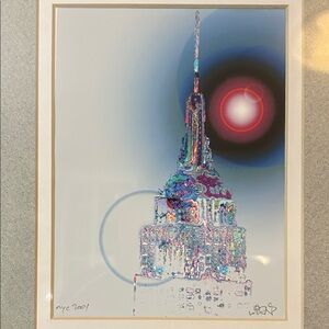 Before 9-11 Abstract Empire State Building Art Print NYC/2001 Artist Signed